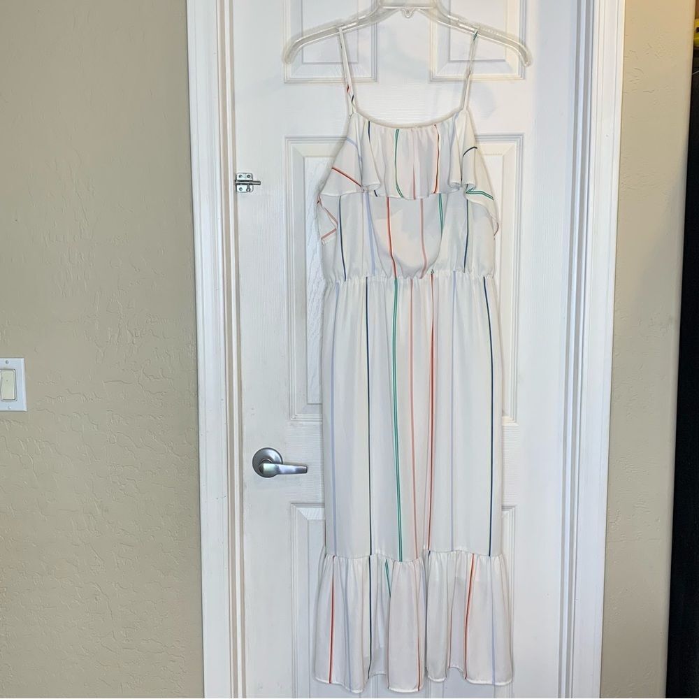 Banana Republic Factory Sundress Size Large White Thin Stripes